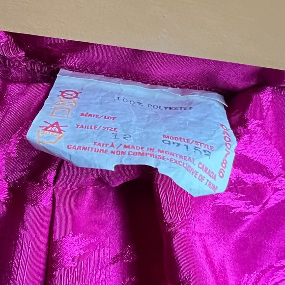 Vintage Hot Pink Leaf Print Skirt - Picture 9 of 10